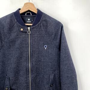 Faguo blue wool blend full zip jacket